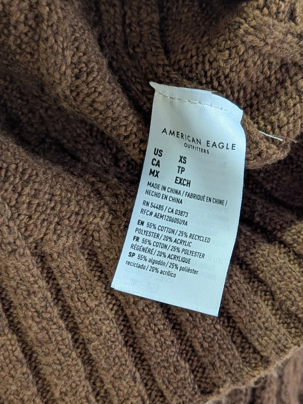 American Eagle Cozy Brown Cable-Knit Sweater & Cardigan Lot Size Small - Picture 8 of 9